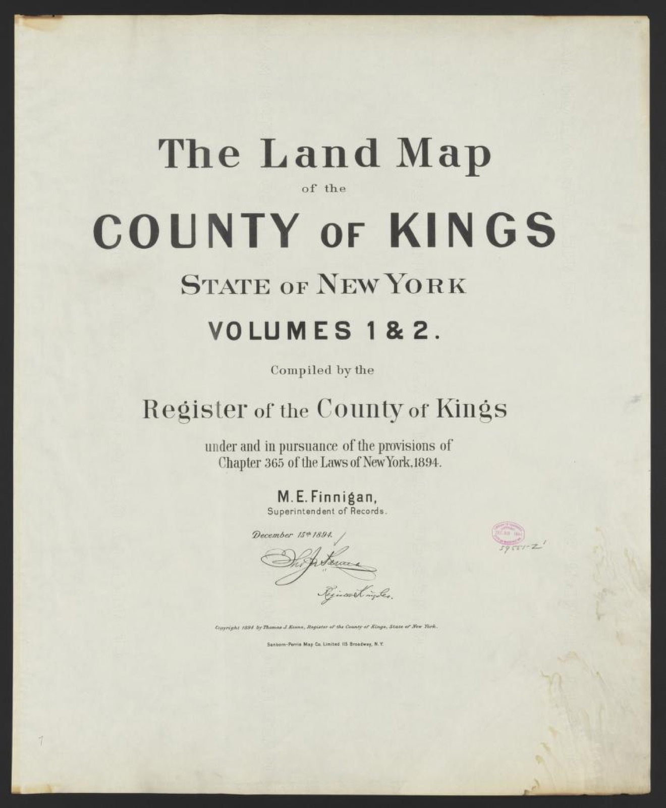 Land ownership map, 1894 - The land map of the county of Kings, state of New York : volumes 1 & 2