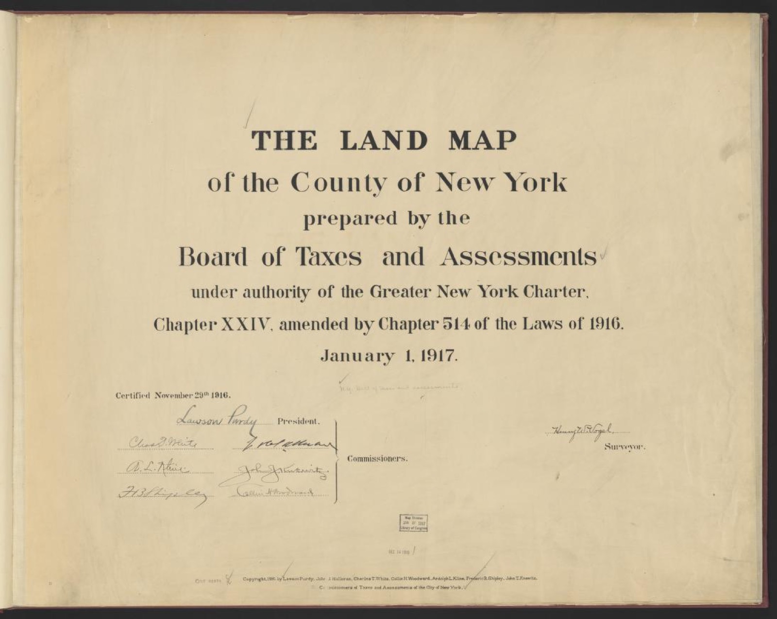 Land ownership map, 1917 - The land map of the County of New York