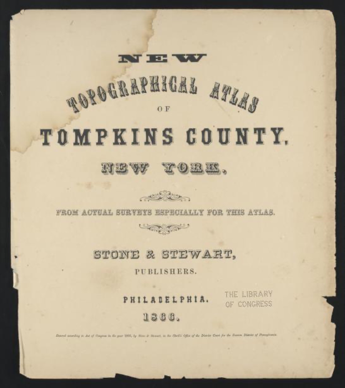 Land ownership map, 1866 - New topographical atlas of Tompkins County, New York : from actual surveys especially for this atlas