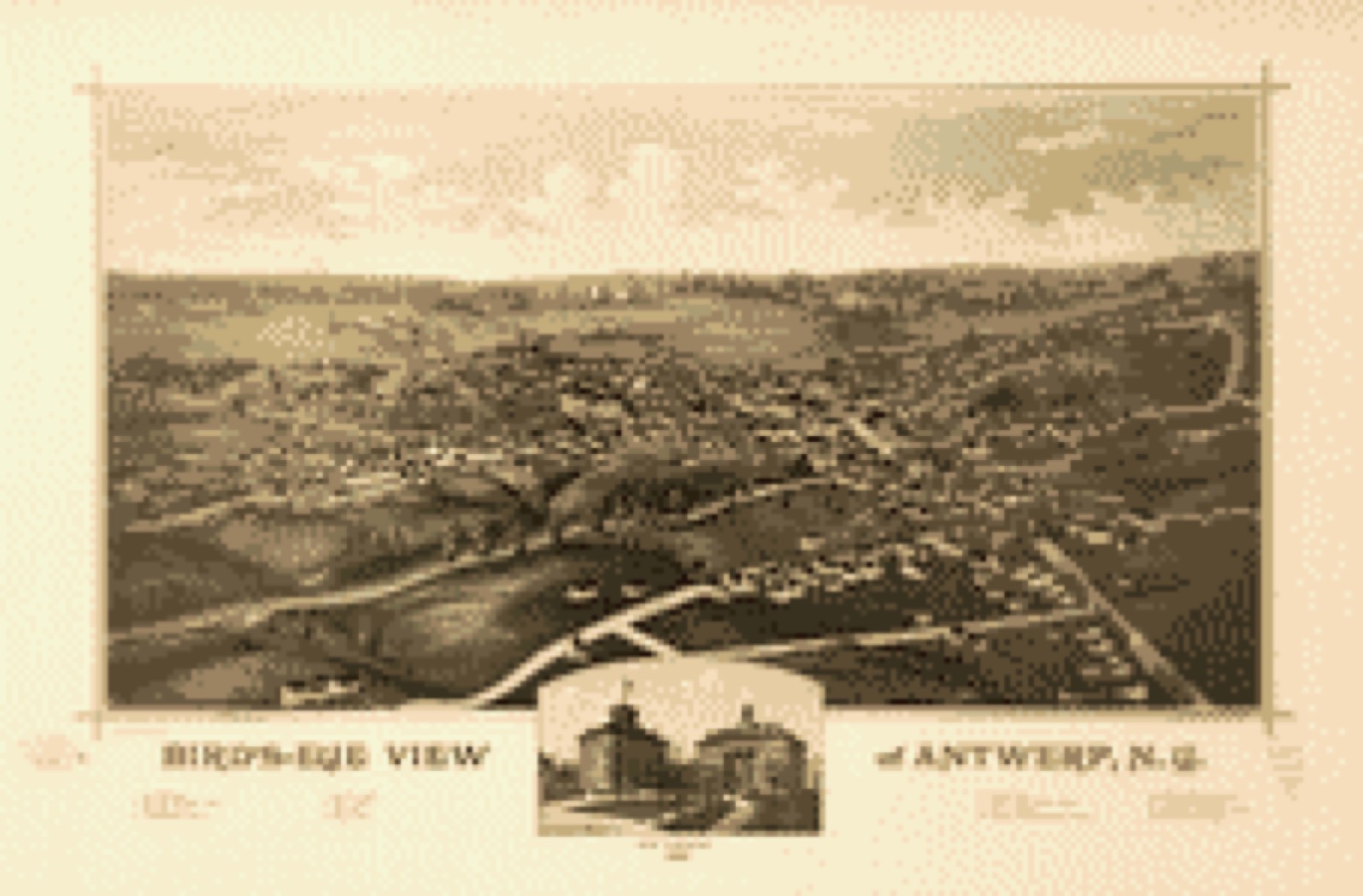 Bird's-eye view, 1888 - Bird's-eye view of Antwerp, N.Y.