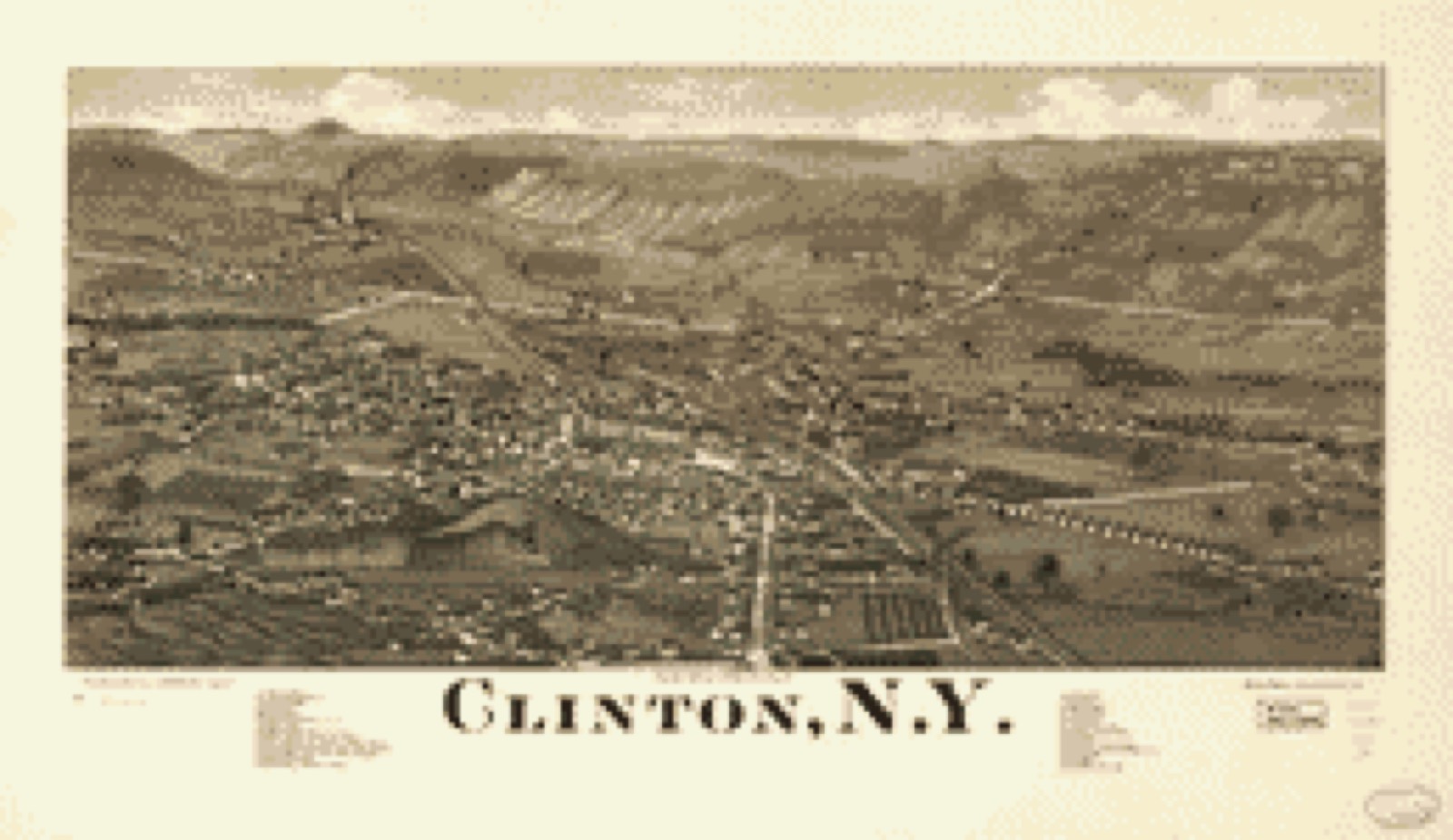 Bird's-eye view, 1885 - Clinton, N.Y.