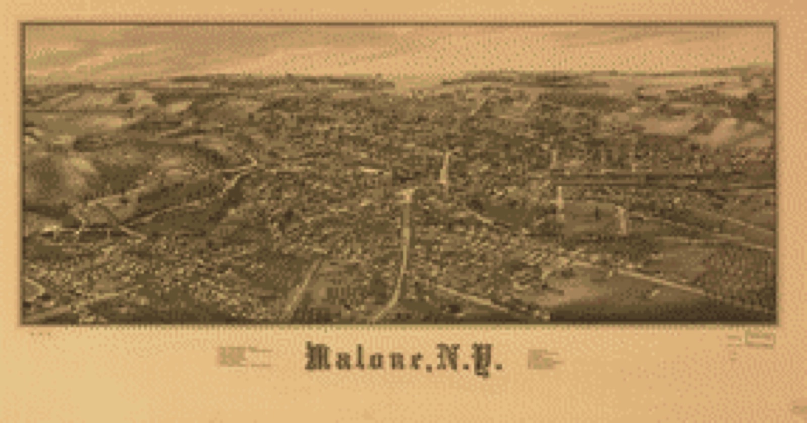 Bird's-eye view, 1886 - Malone, N.Y.