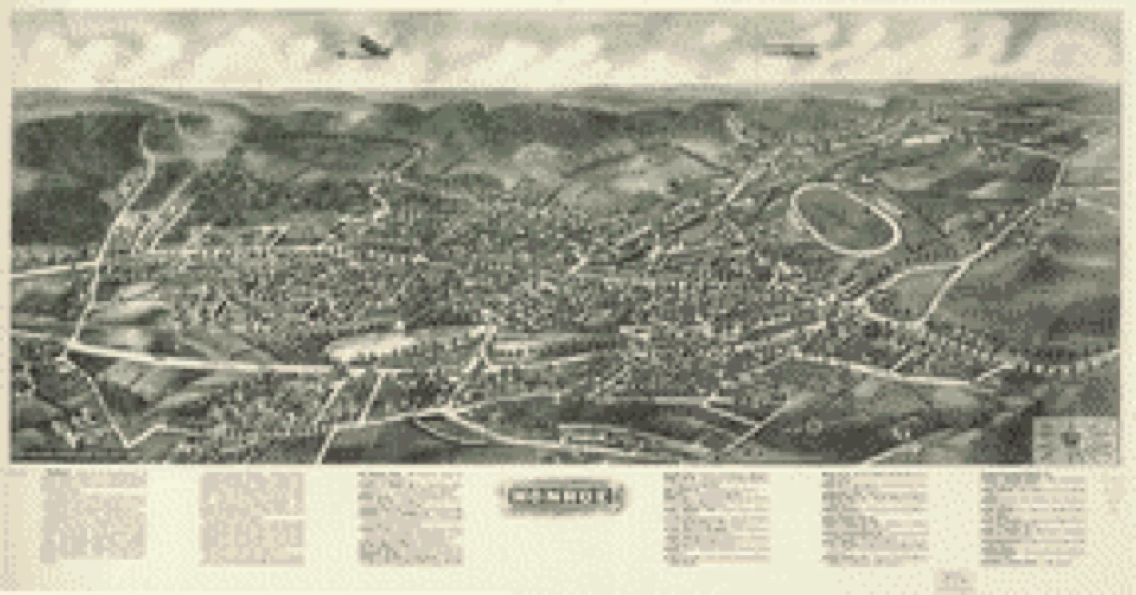 Bird's-eye view, 1923 - Aero-view of Monroe, New York 1923