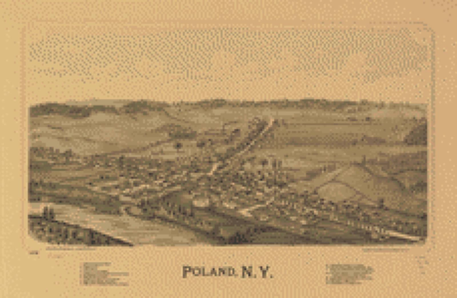 Bird's-eye view, 1890 - Poland, N.Y.