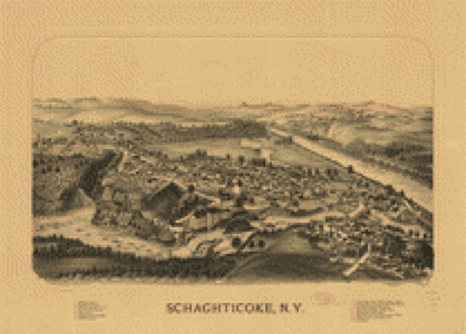 Bird's-eye view, 1889 - Schaghticoke, N.Y.