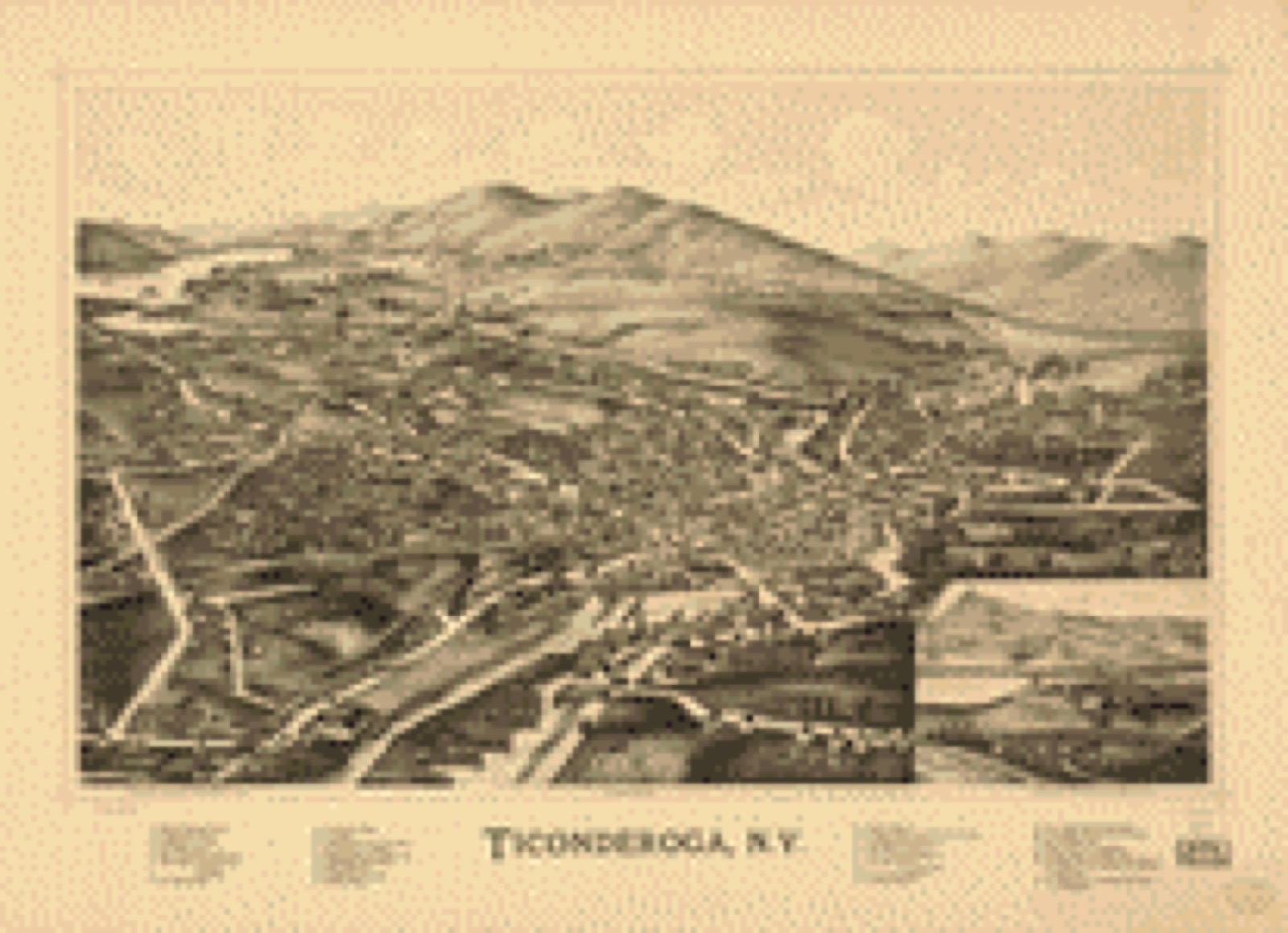 Bird's-eye view, 1891 - Ticonderoga, N.Y.
