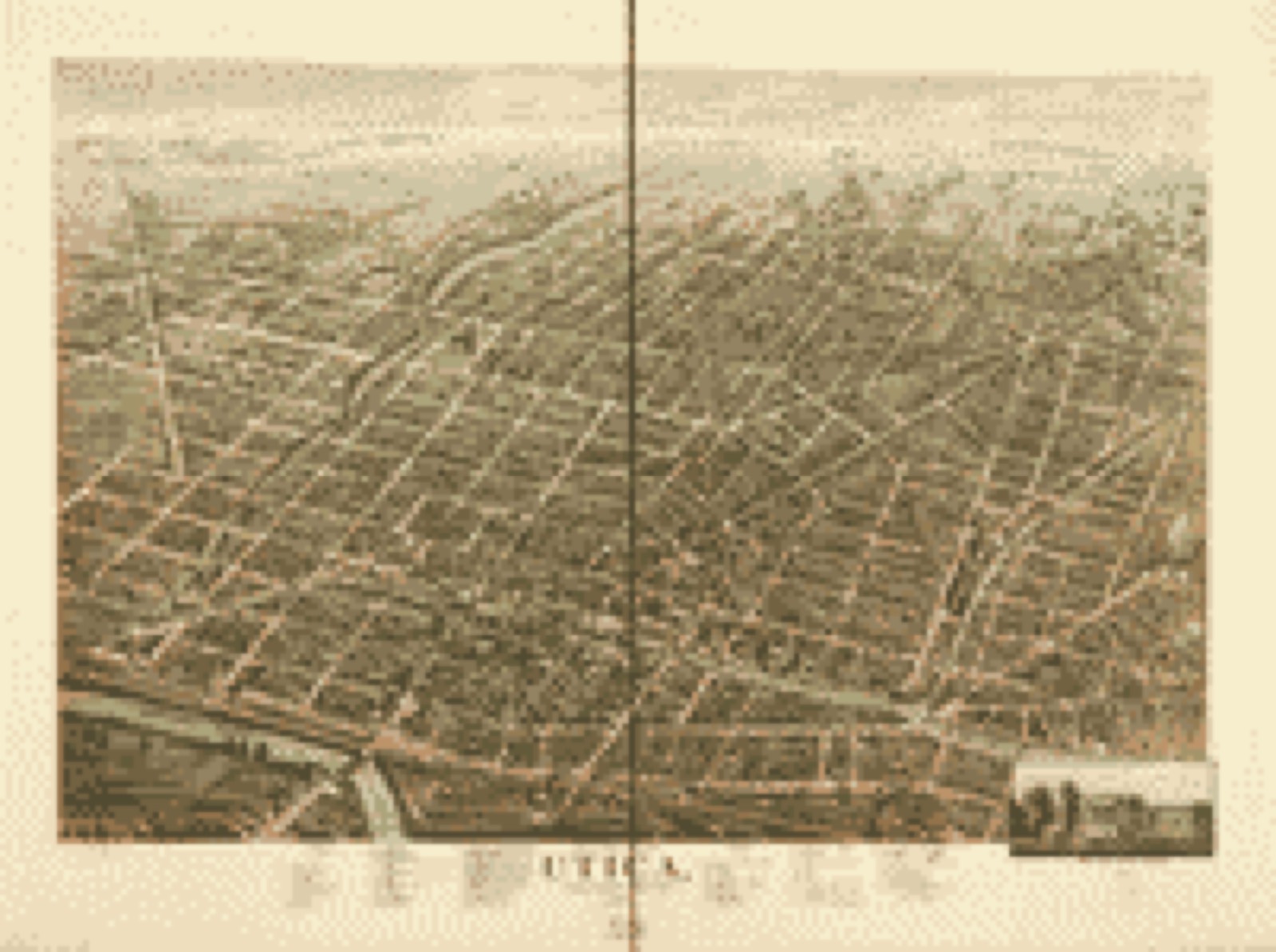 Bird's-eye view, 1873 - Bird's eye view of the city of Utica, Oneida County, New York 1873