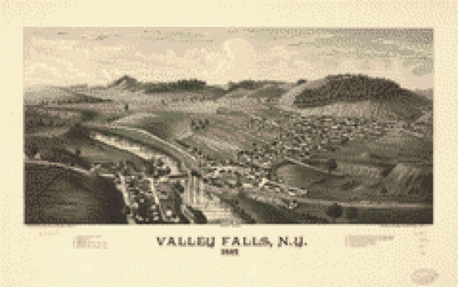 Bird's-eye view, 1887 - Valley Falls, N.Y. 1887