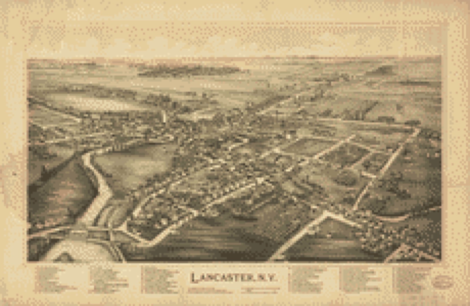 Bird's-eye view, 1892 - Lancaster, N.Y.