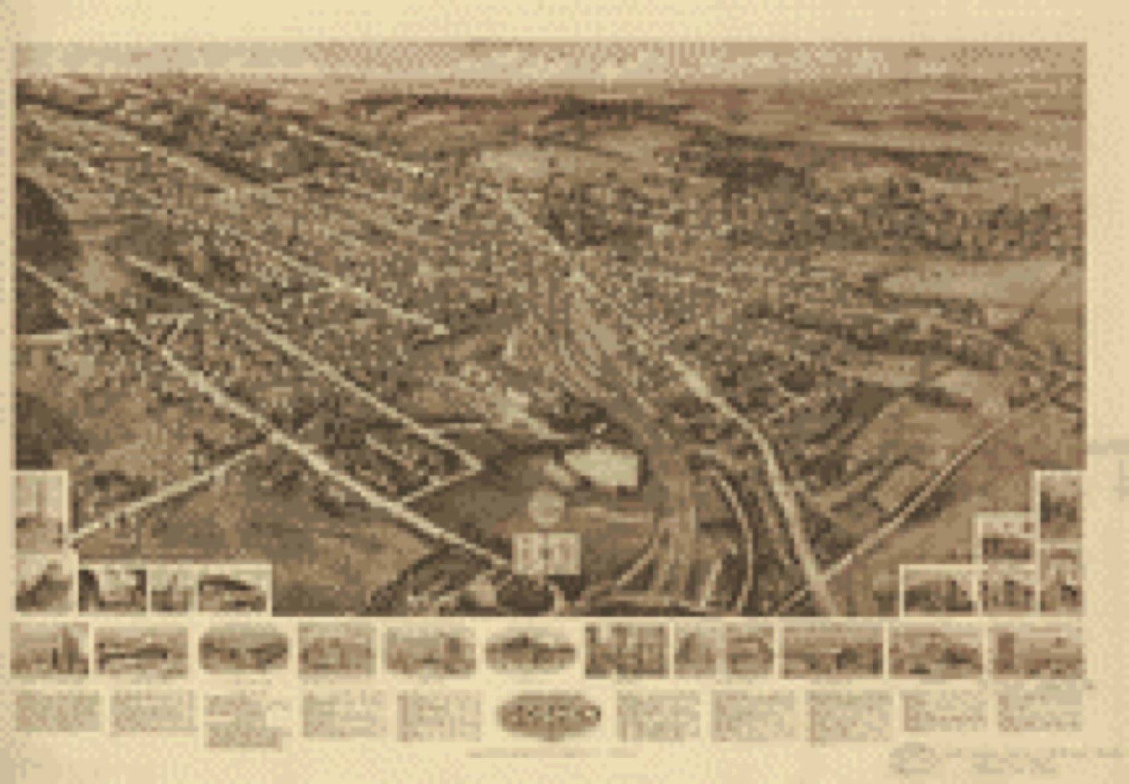 Bird's-eye view, 1922 - Aero view of Goshen, New York : 1922
