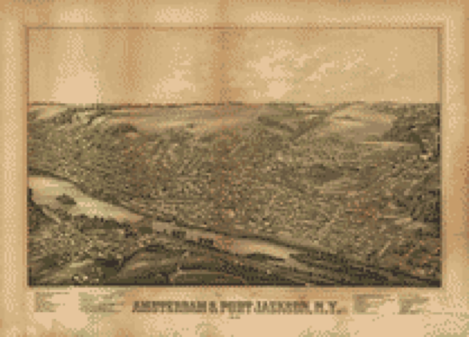 Bird's-eye view, 1881 - Amsterdam & Port Jackson, N.Y.