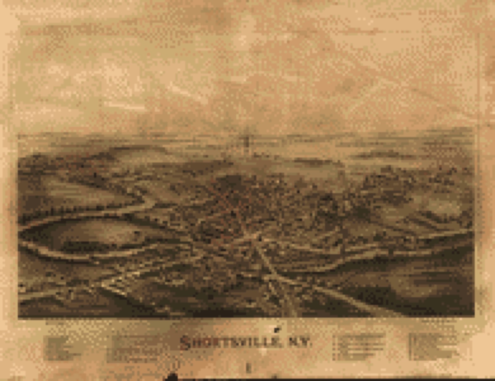 Bird's-eye view, 1892 - Shortsville, N.Y.