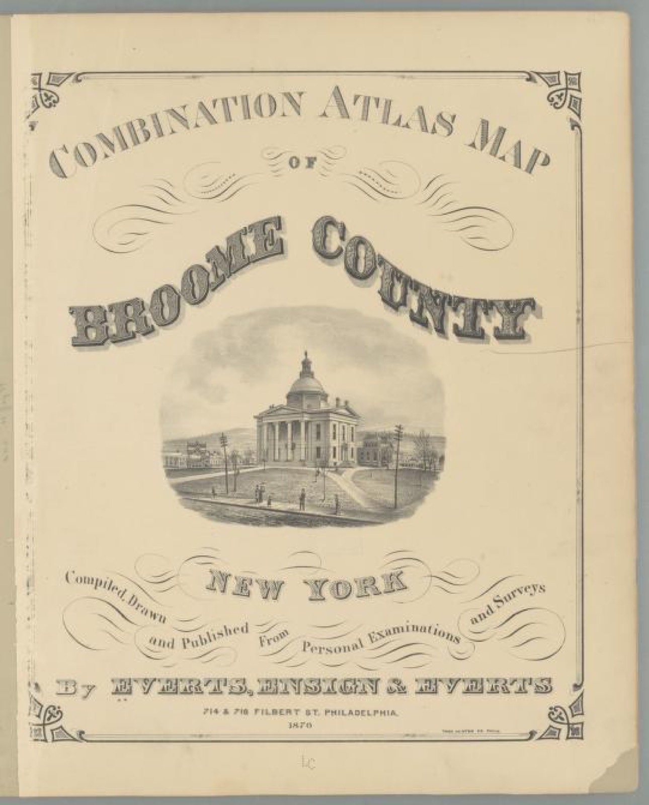 Land ownership map, 1876 - Combination atlas map of Broome County, New York