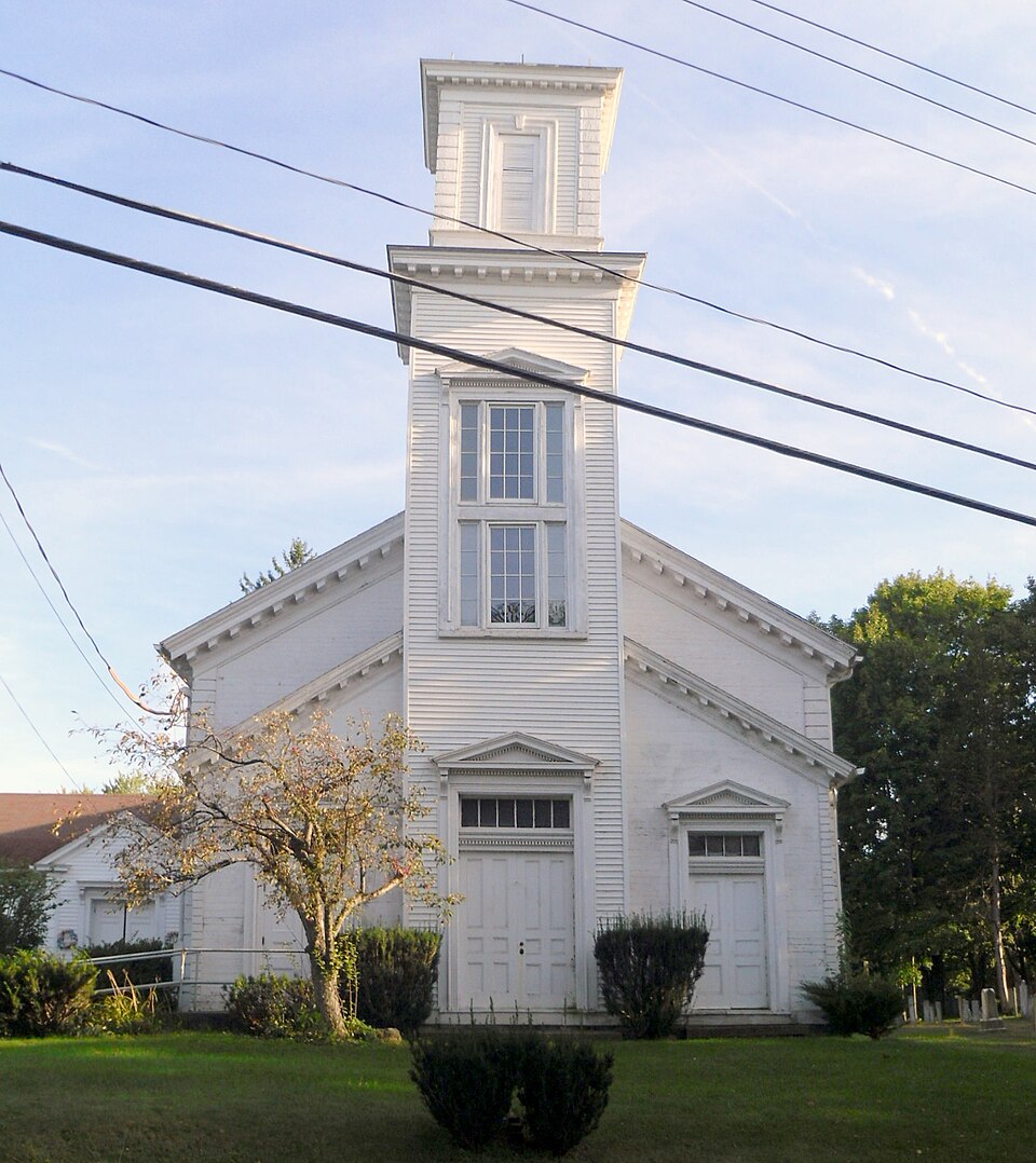 Photograph of Presbyterian Church in New Scotland and the New Scotland Cemetery