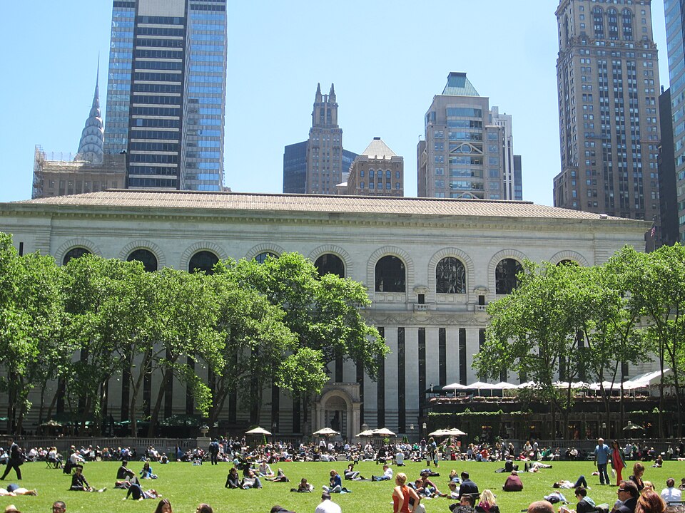 Photograph of New York Public Library and Bryant Park