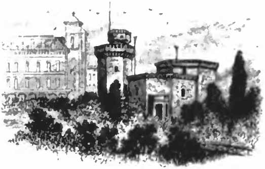 Photograph of Fonthill Castle and the Administration Building of the College of Mount St. Vincent