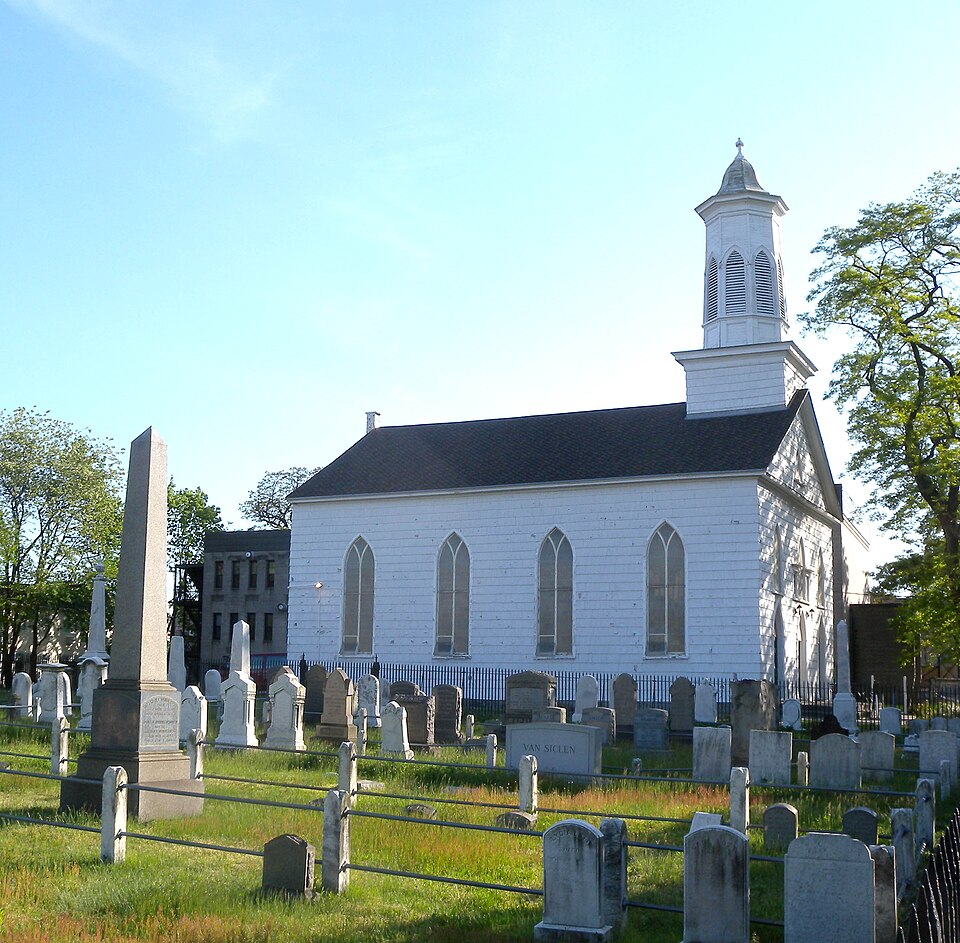 Photograph of New Lots Reformed Church and Cemetery