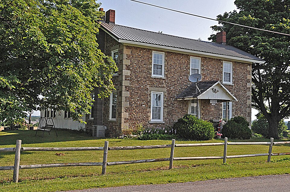 Photograph of Markham Cobblestone Farmhouse and Barn Complex