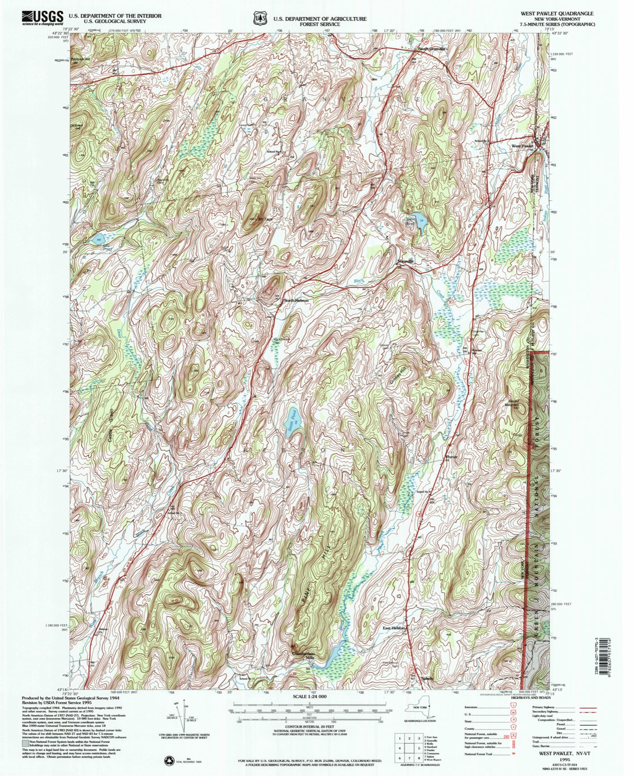 Topographic sheet of Porter, surveyed 1995