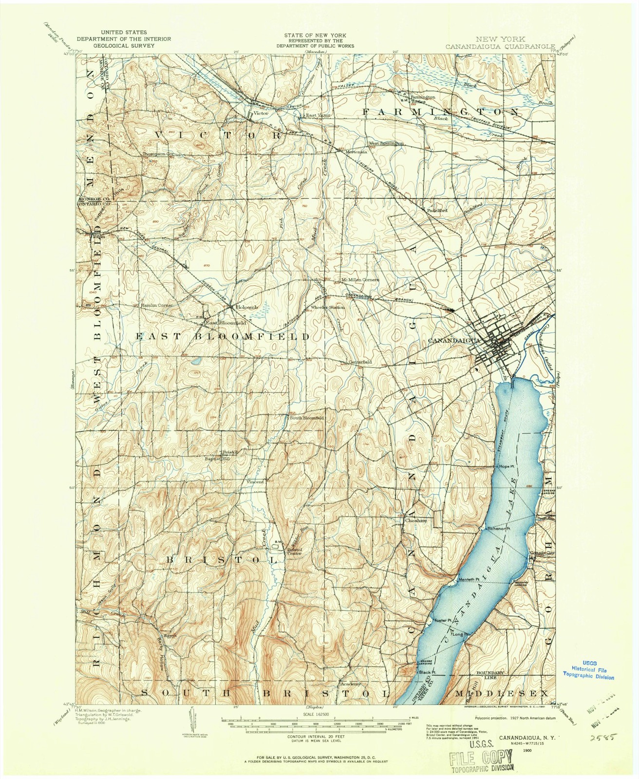 Topographic sheet of Vincent, surveyed 1900