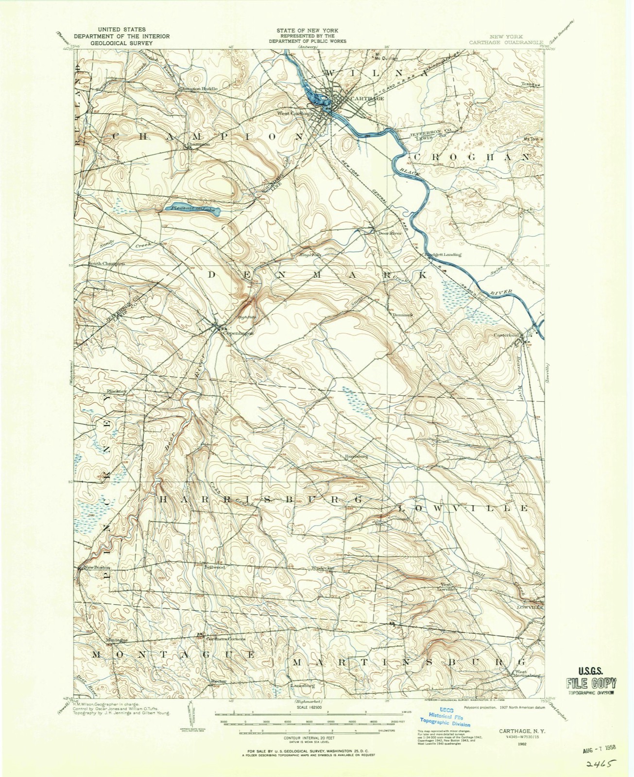 Topographic sheet of Briggs Corner, surveyed 1902