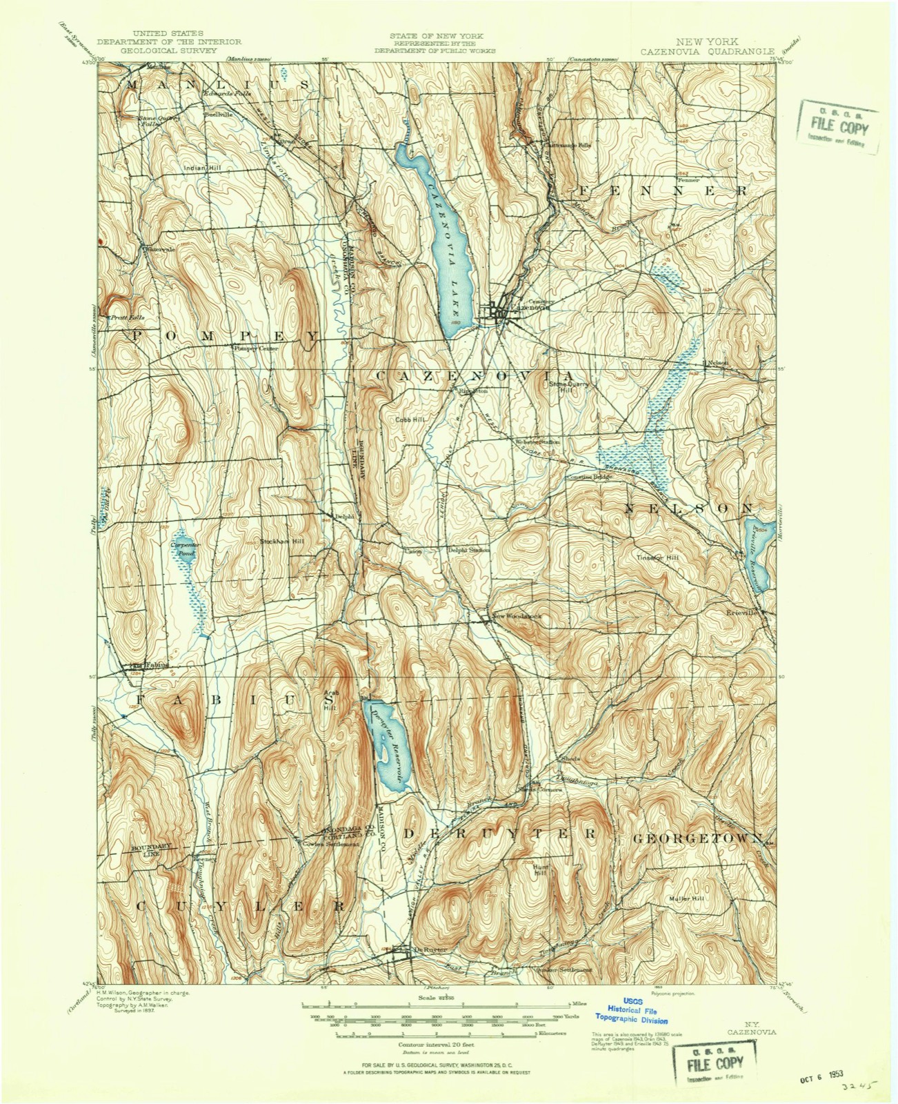 Topographic sheet of Chittenango Falls, surveyed 1897