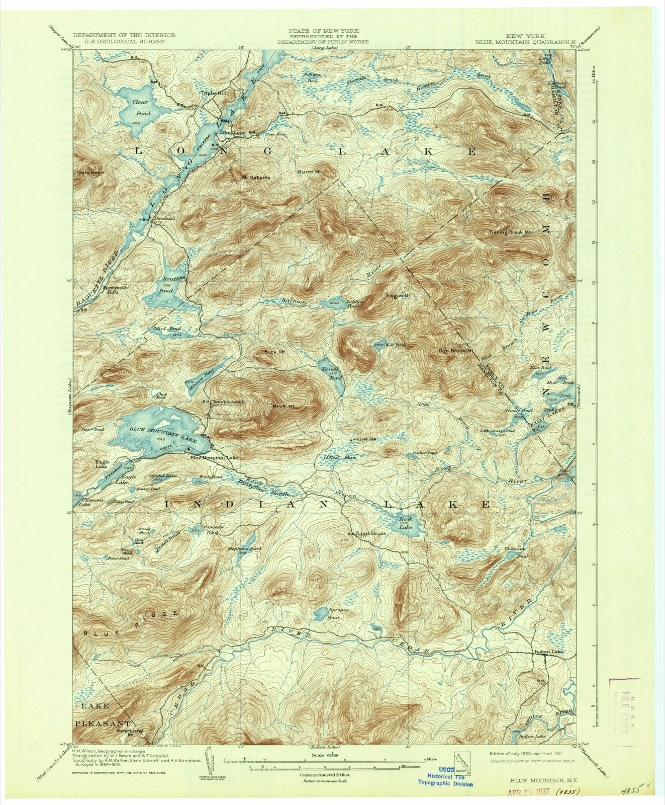Topographic sheet of Eagle Nest, surveyed 1903