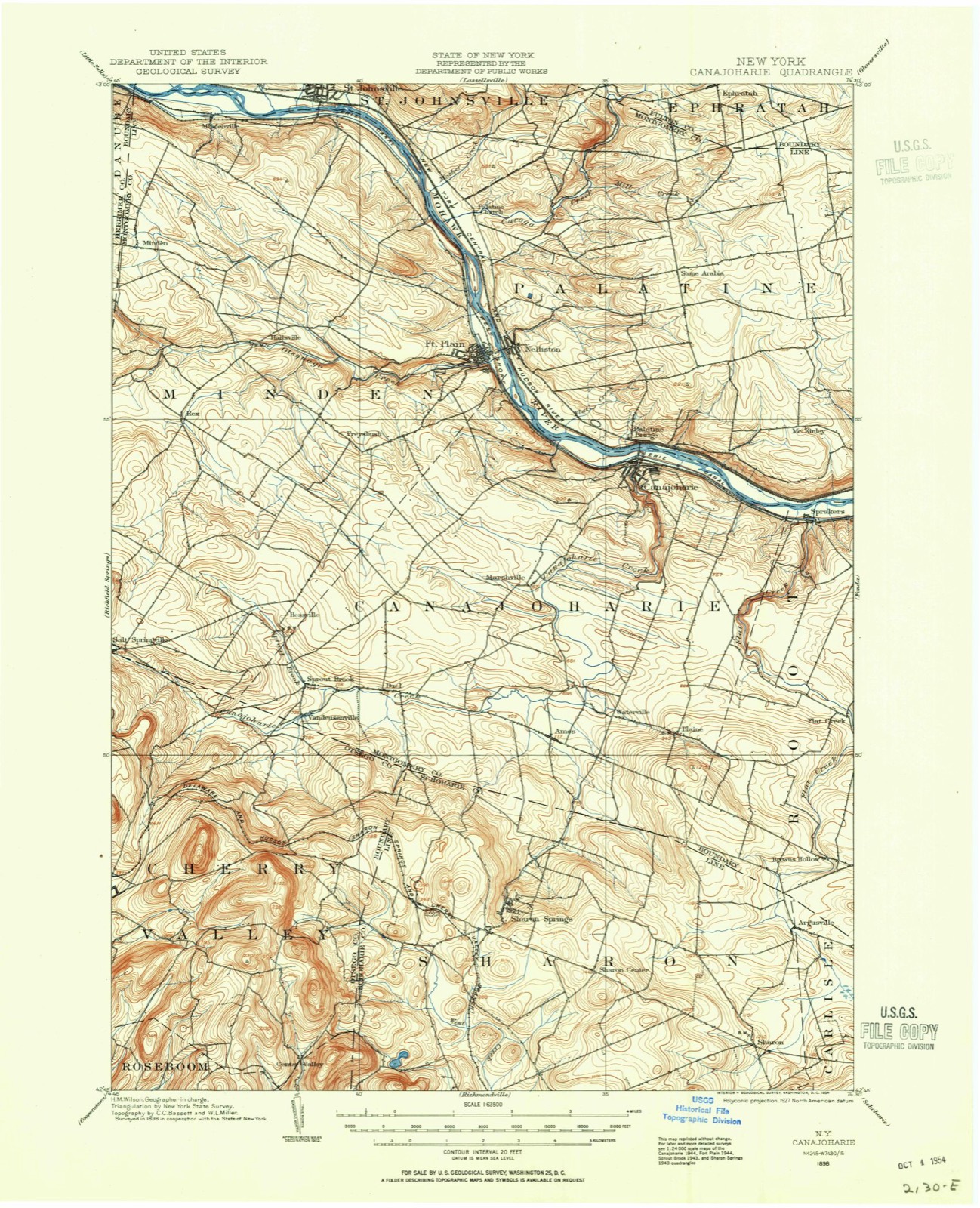 Topographic sheet of Engleville, surveyed 1898