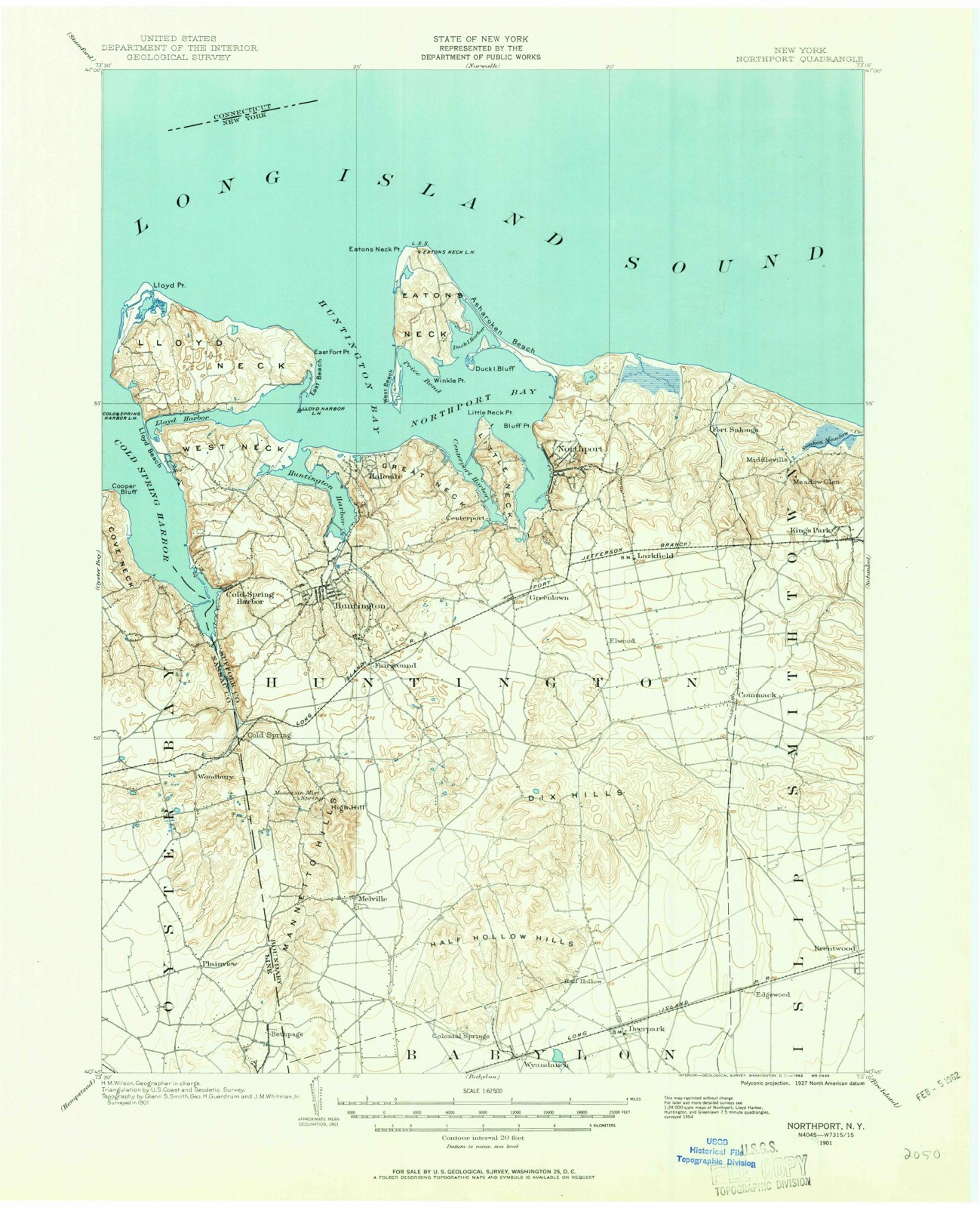 Topographic sheet of Lefferts Mill, surveyed 1901