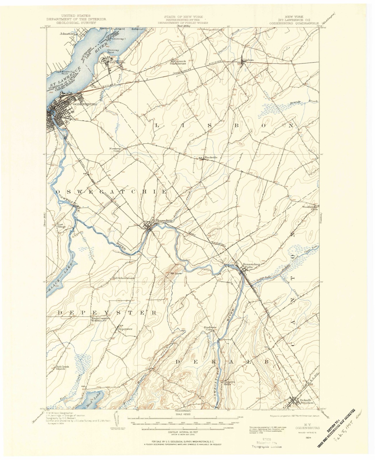 Topographic sheet of Flackville, surveyed 1904