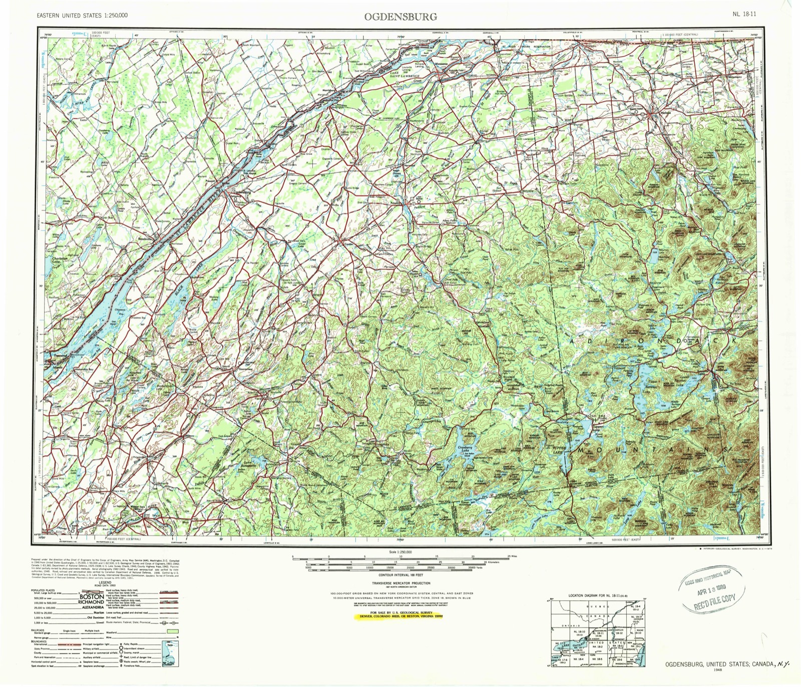 Topographic sheet of Oak Point, surveyed 1948