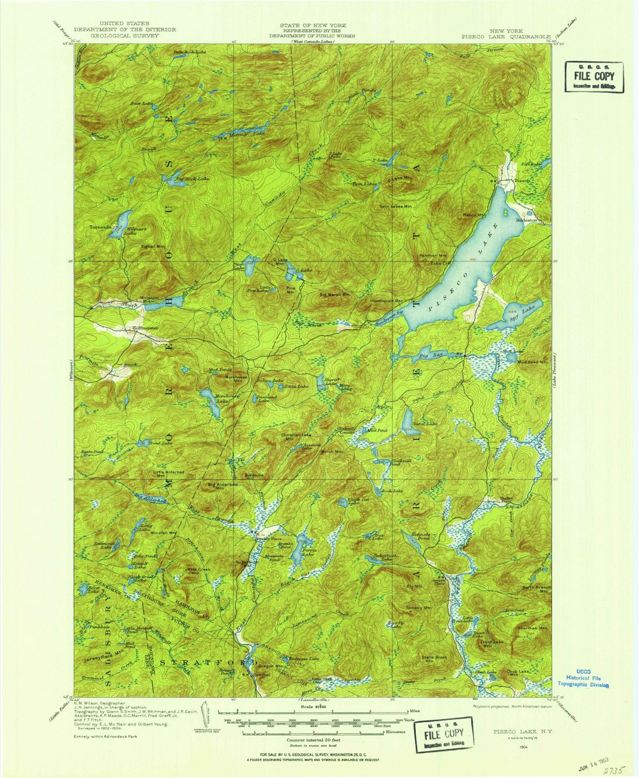 Topographic sheet of Averys Place, surveyed 1904