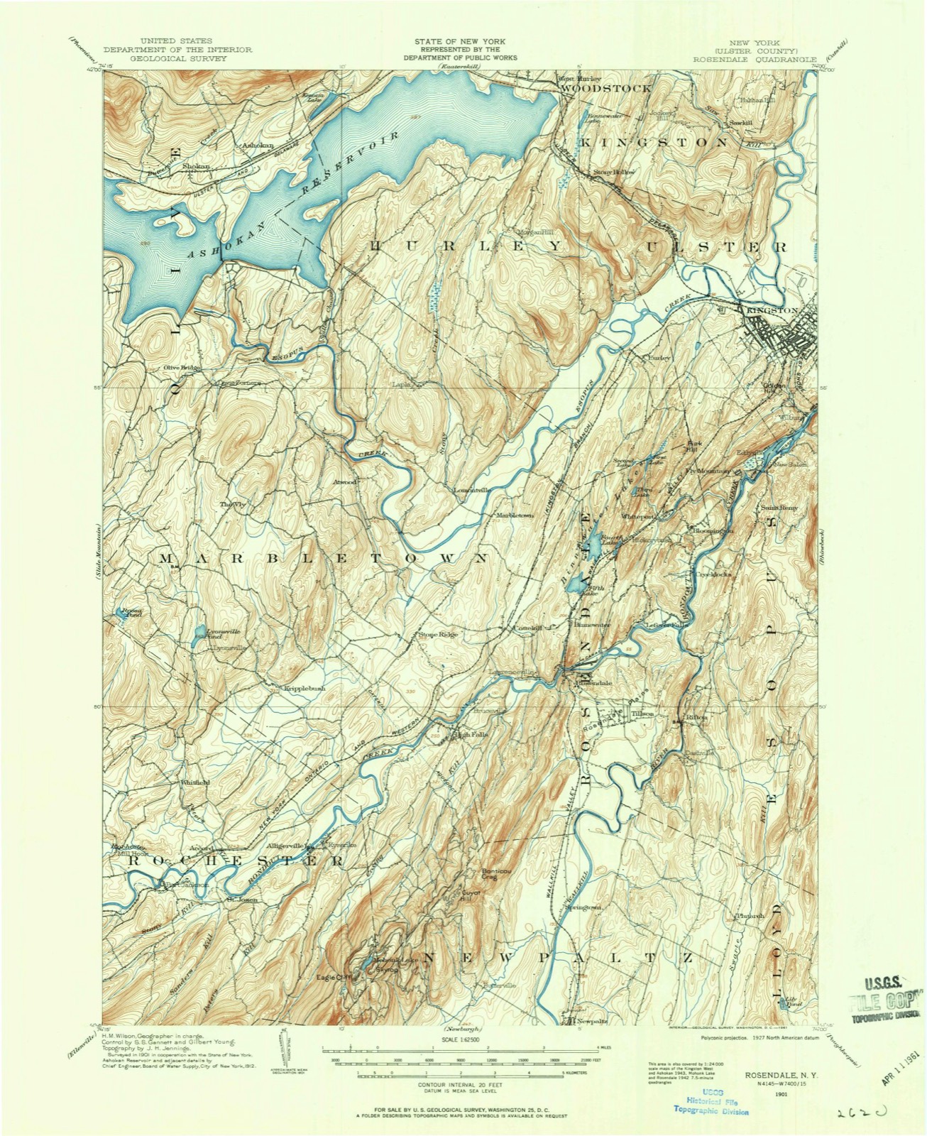 Topographic sheet of Springtown, surveyed 1901