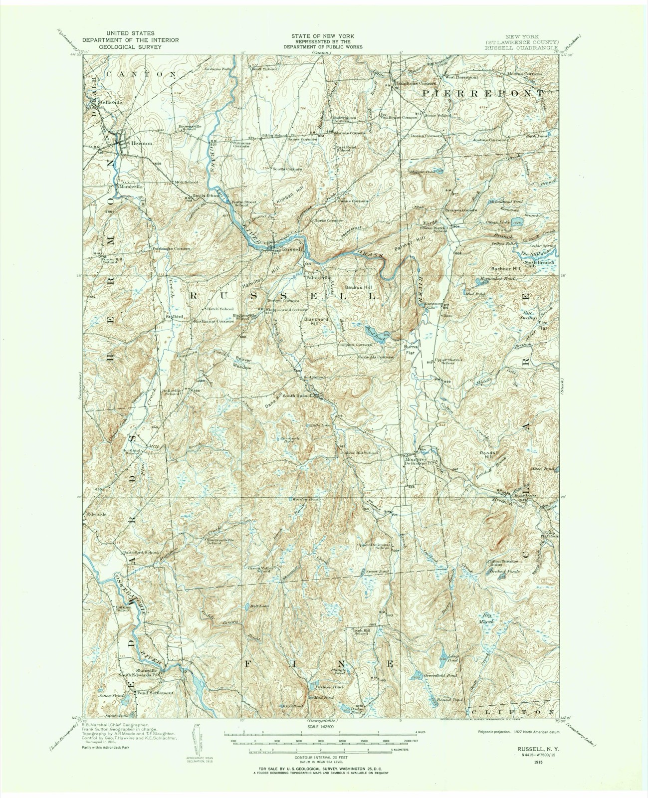 Topographic sheet of Clare, surveyed 1915