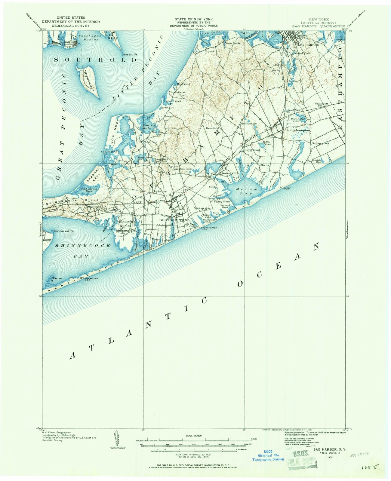 Topographic sheet of Pine Neck, surveyed 1903