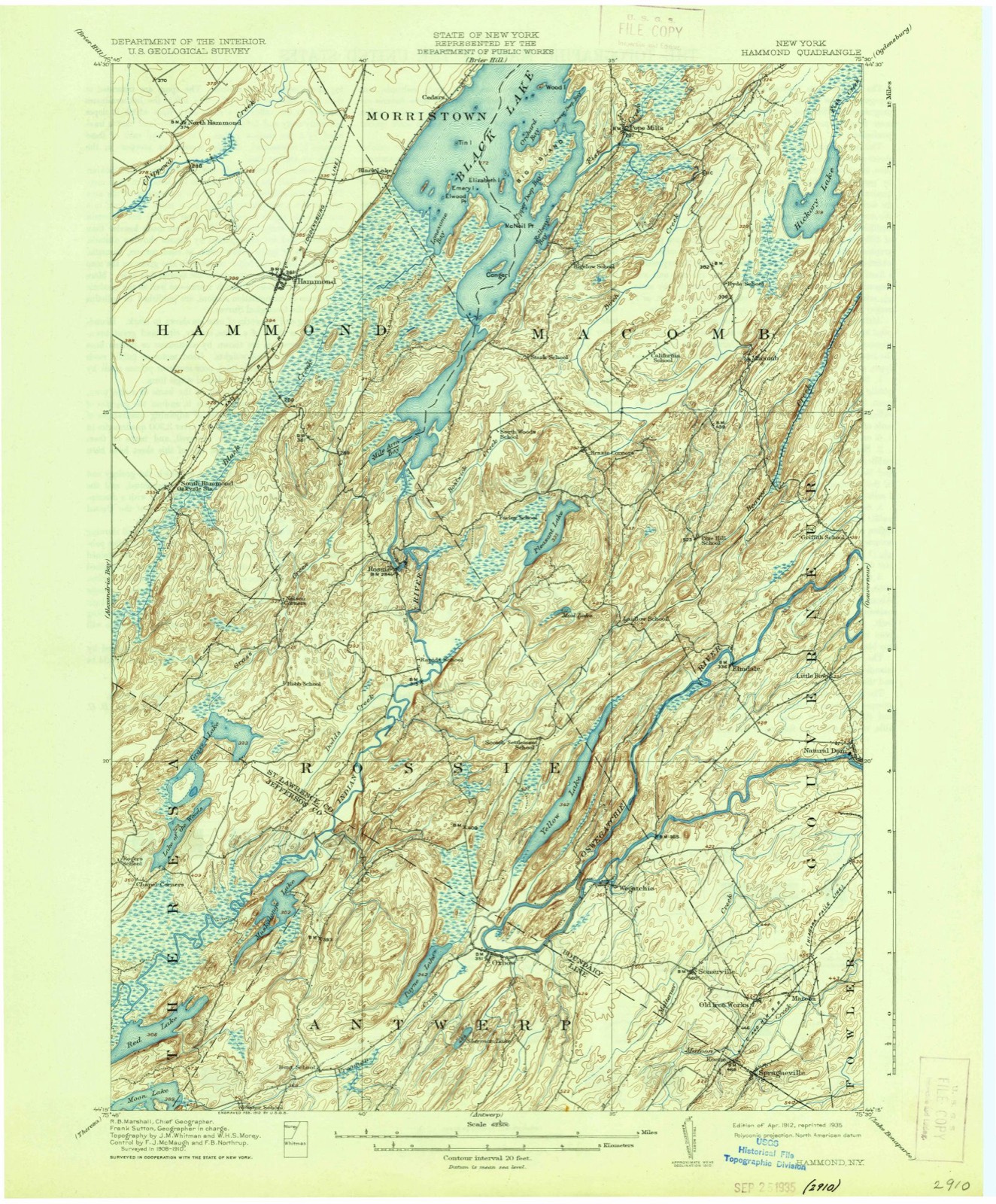 Topographic sheet of Elmdale, surveyed 1912