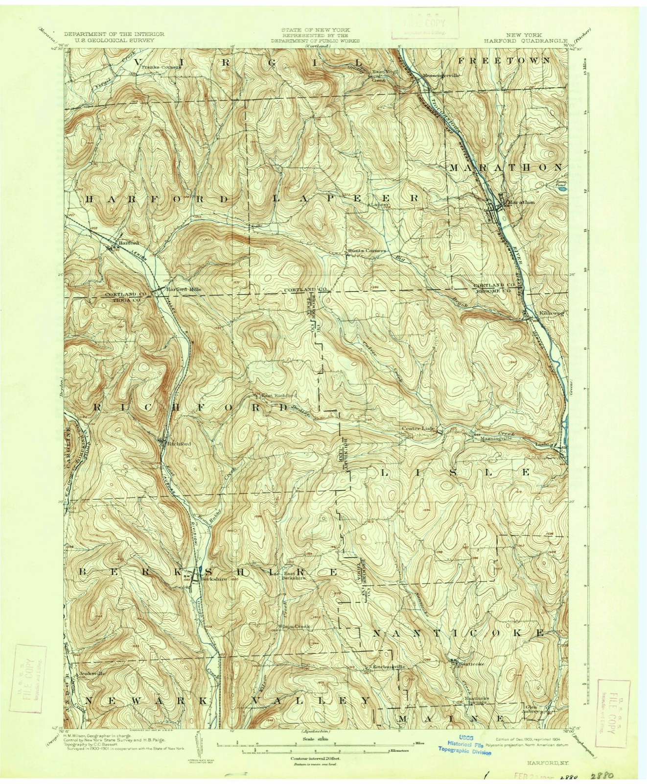 Topographic sheet of Killawog, surveyed 1903