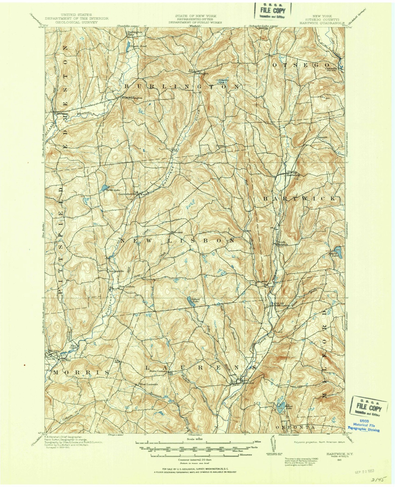 Topographic sheet of Fall Bridge, surveyed 1910