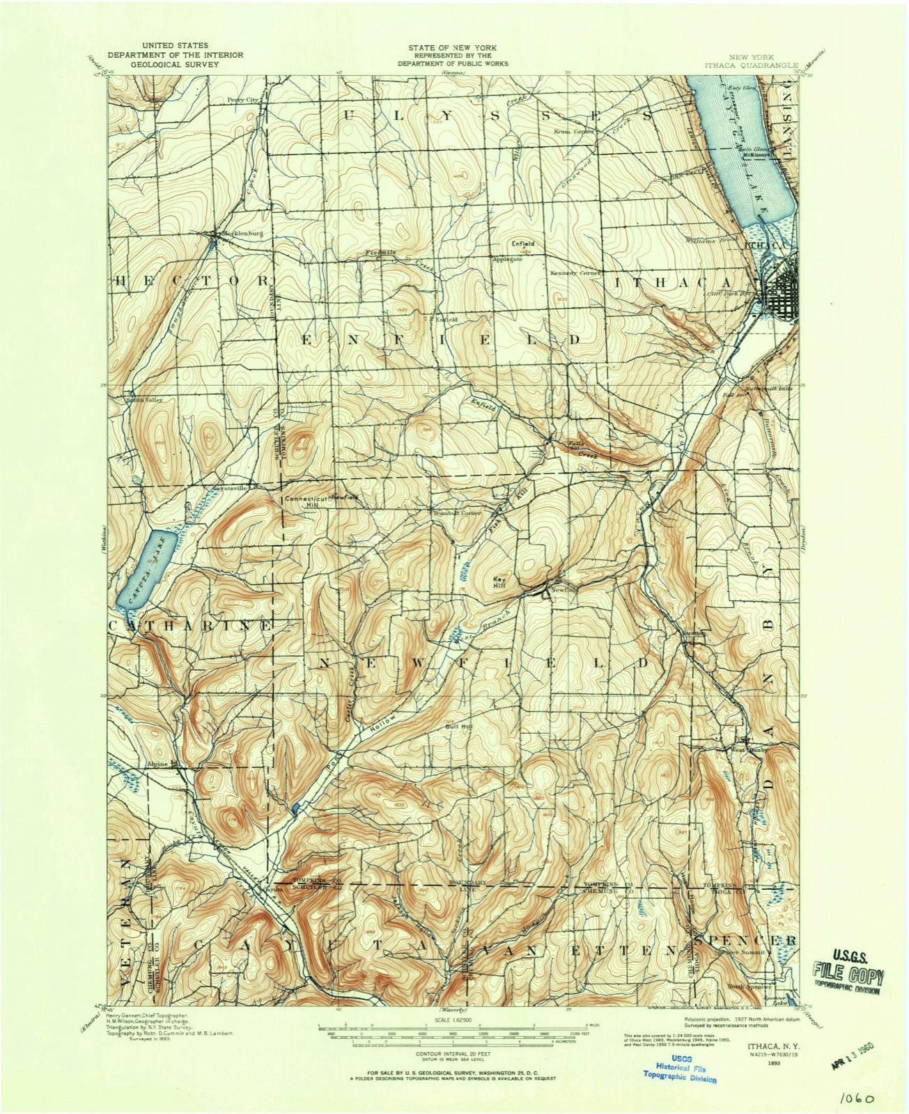 Topographic sheet of Stratton, surveyed 1893