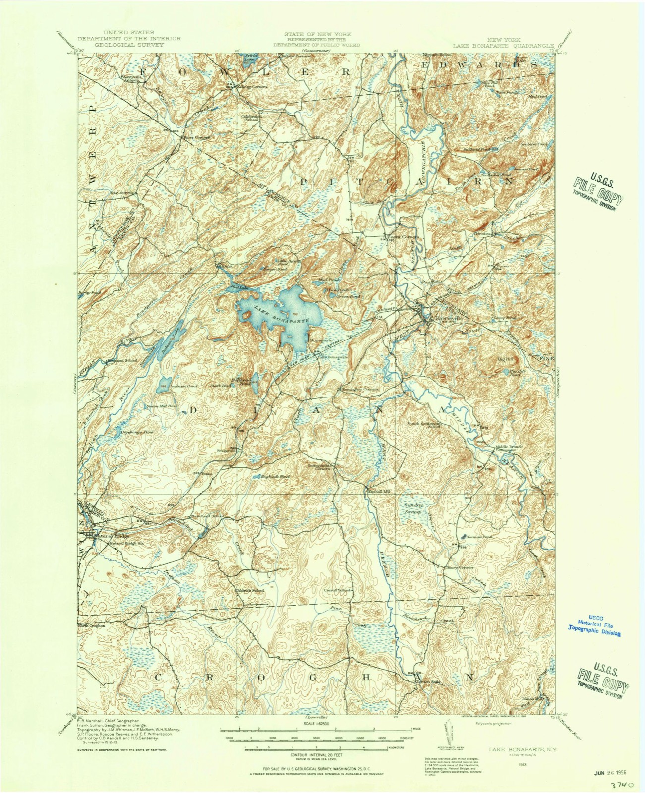 Topographic sheet of Balmat, surveyed 1913