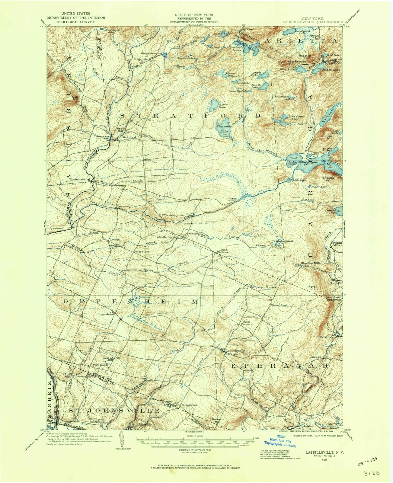 Topographic sheet of Rasbach Corner, surveyed 1901