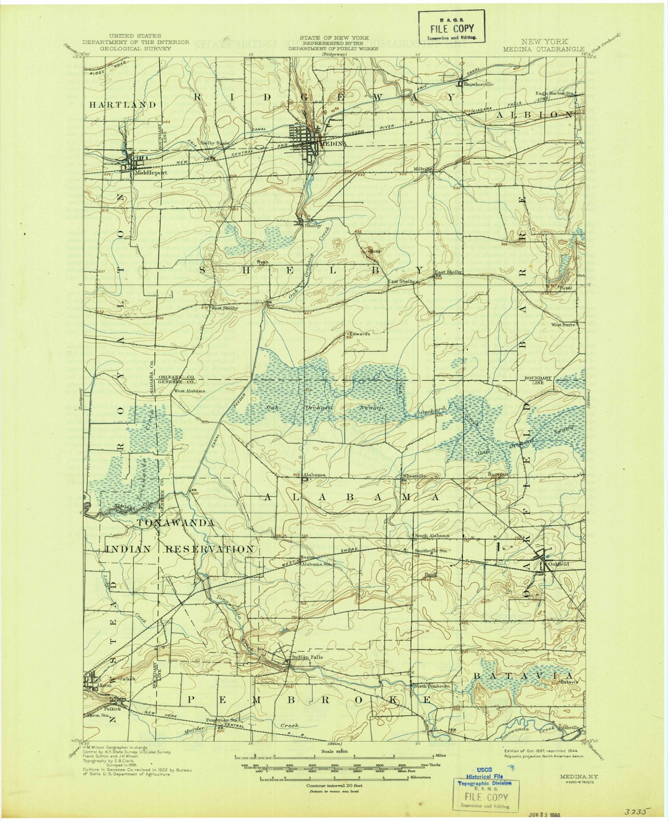 Topographic sheet of Basom, surveyed 1897