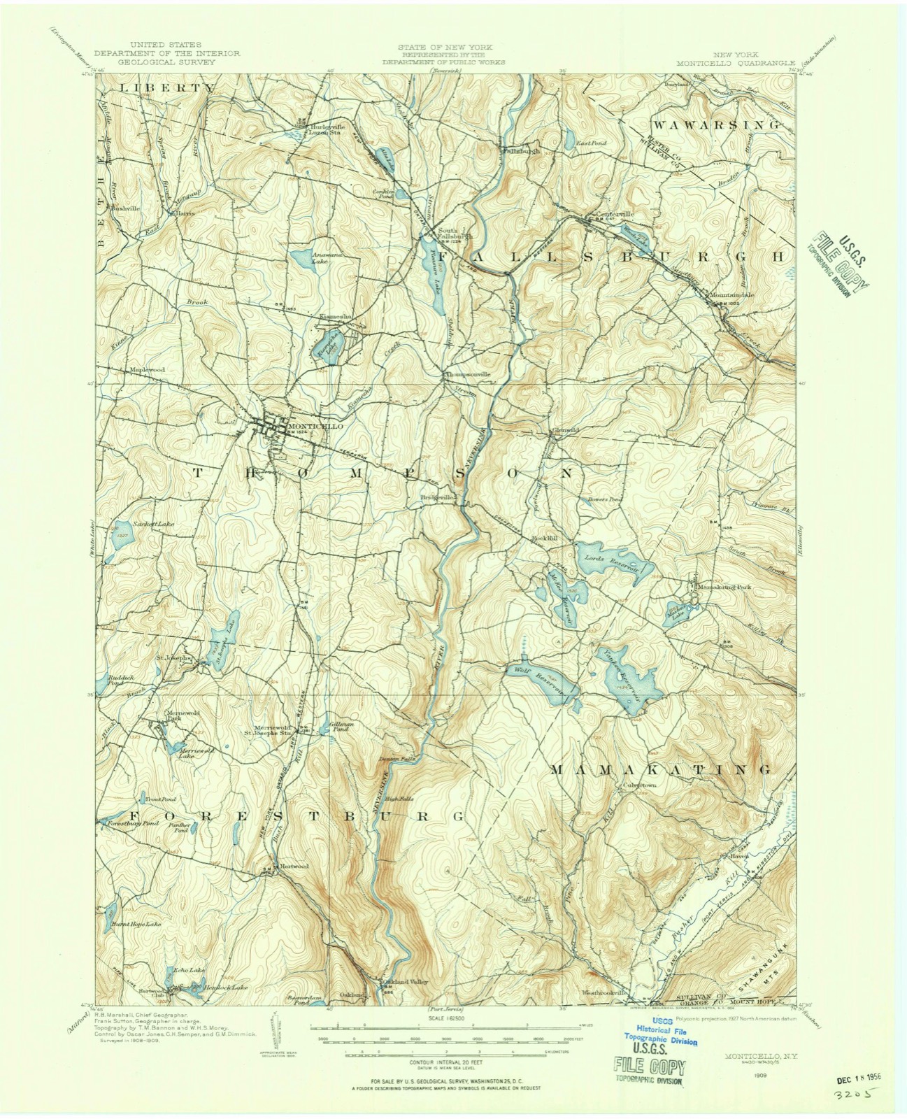 Topographic sheet of Mount Prosper, surveyed 1909