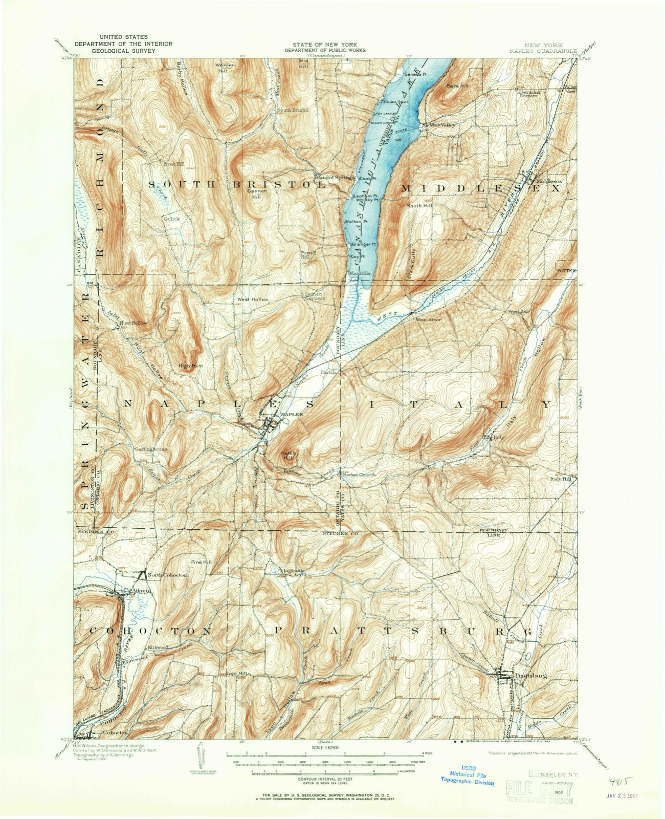 Topographic sheet of Prattsburgh, surveyed 1900