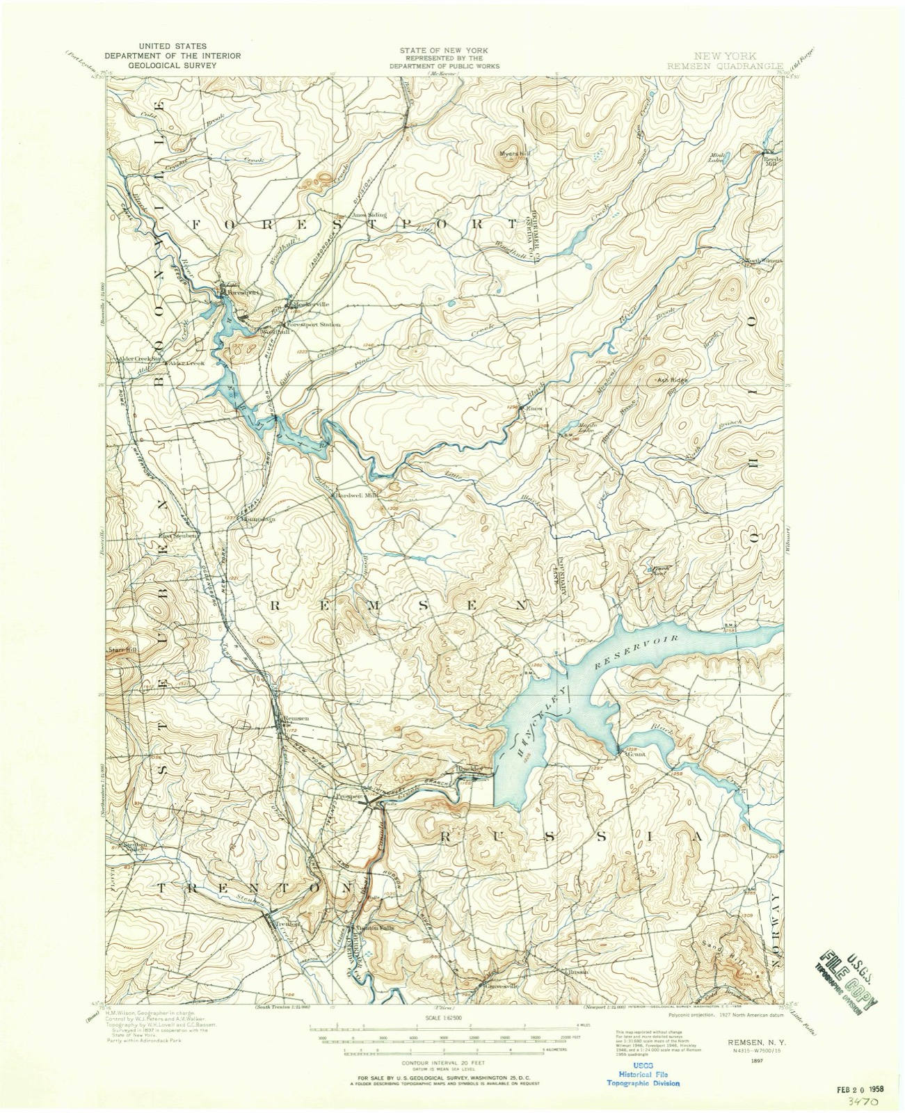 Topographic sheet of Prospect, surveyed 1897