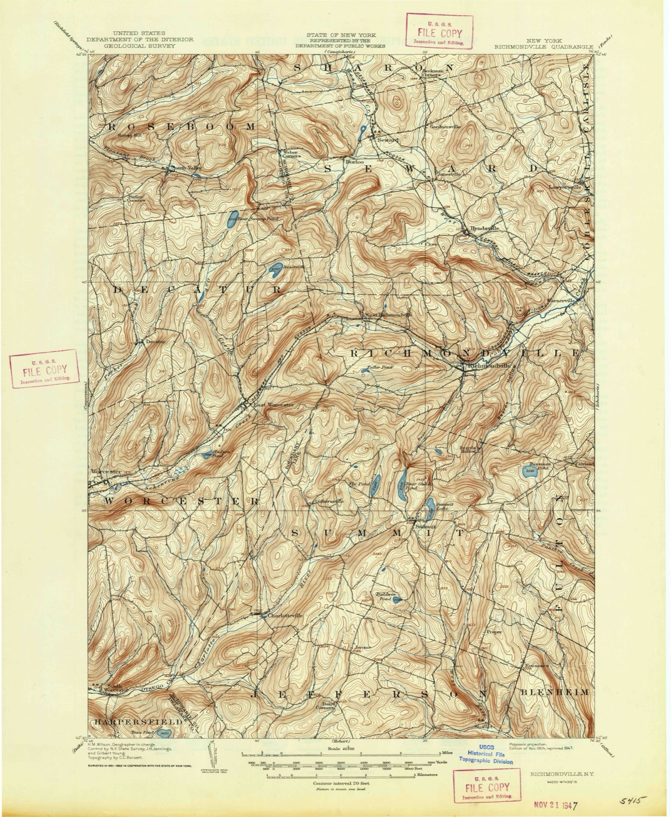 Topographic sheet of Vorman Corners, surveyed 1904