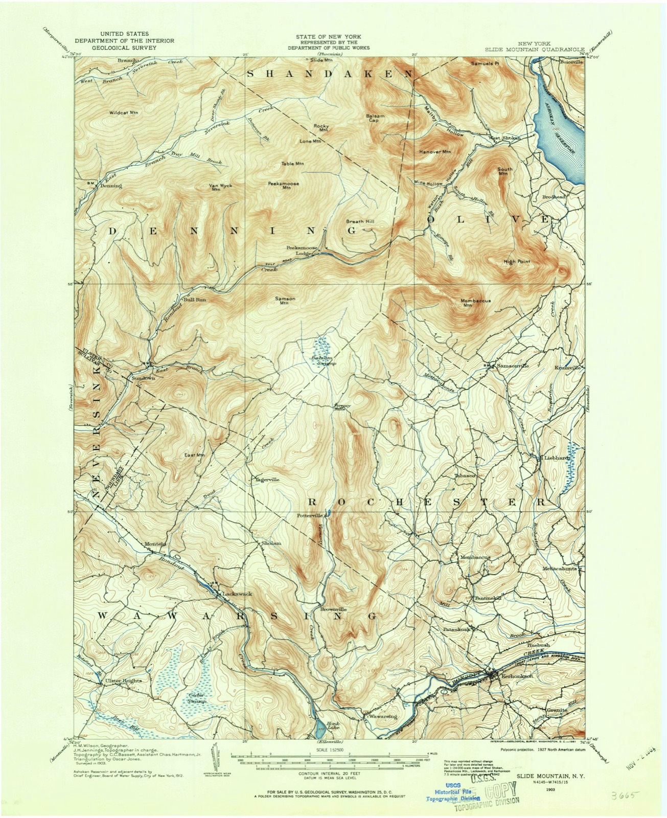 Topographic sheet of Granite, surveyed 1903