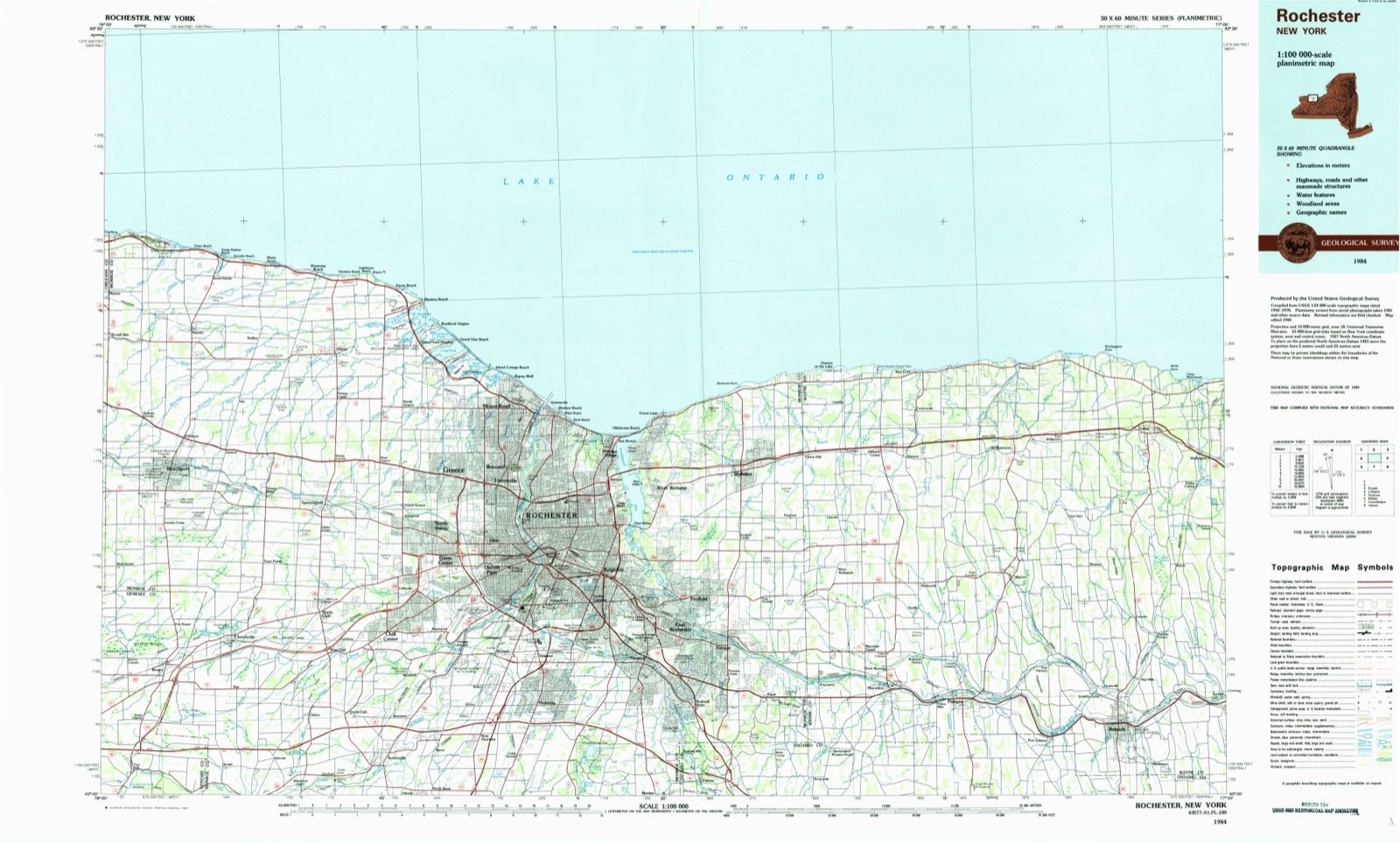 Topographic sheet of Bailey, surveyed 1984