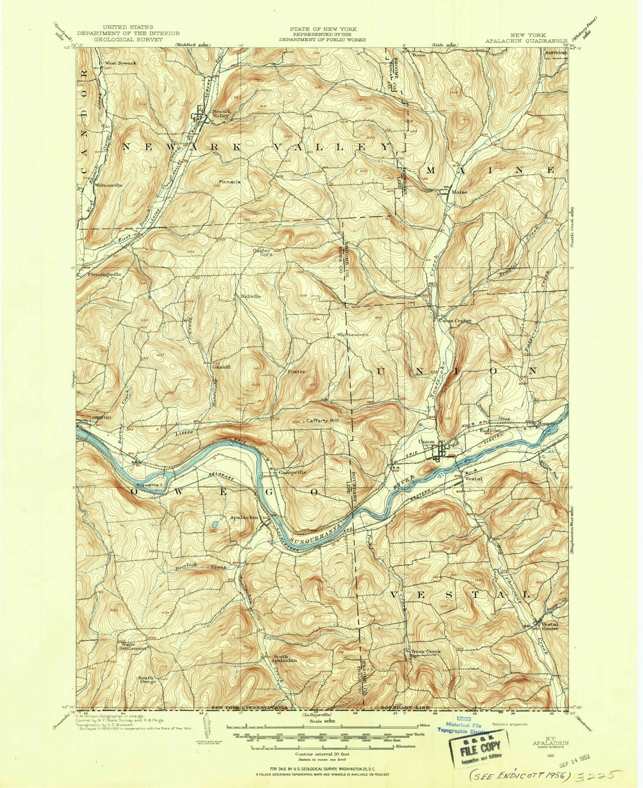 Topographic sheet covering Wade Farm, surveyed 1901