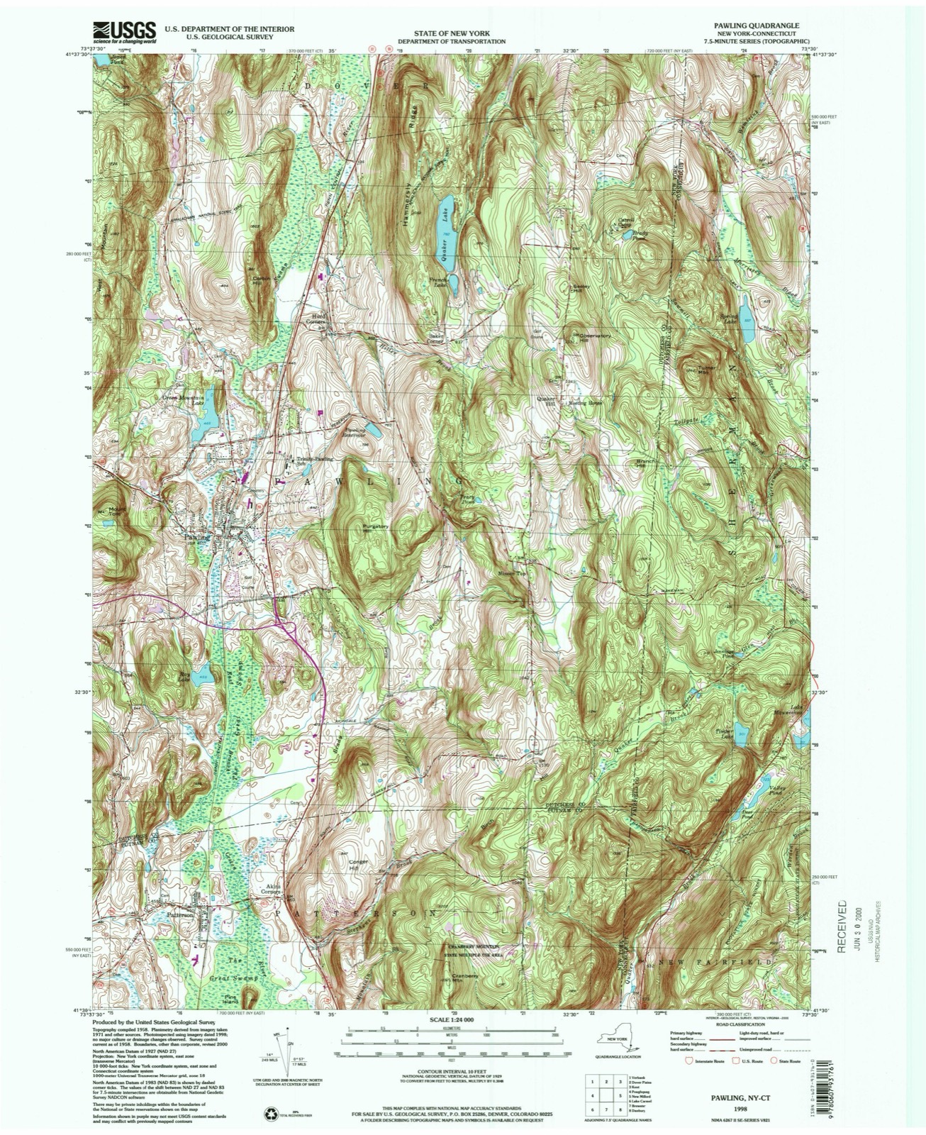 Topographic sheet of Patterson, surveyed 1998
